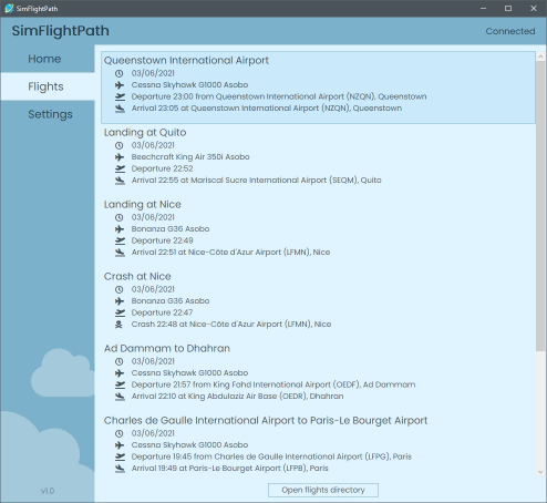 SimFlightPath UI